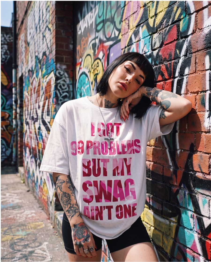 Swag Tee Pinkcamo - woman (Bianco)