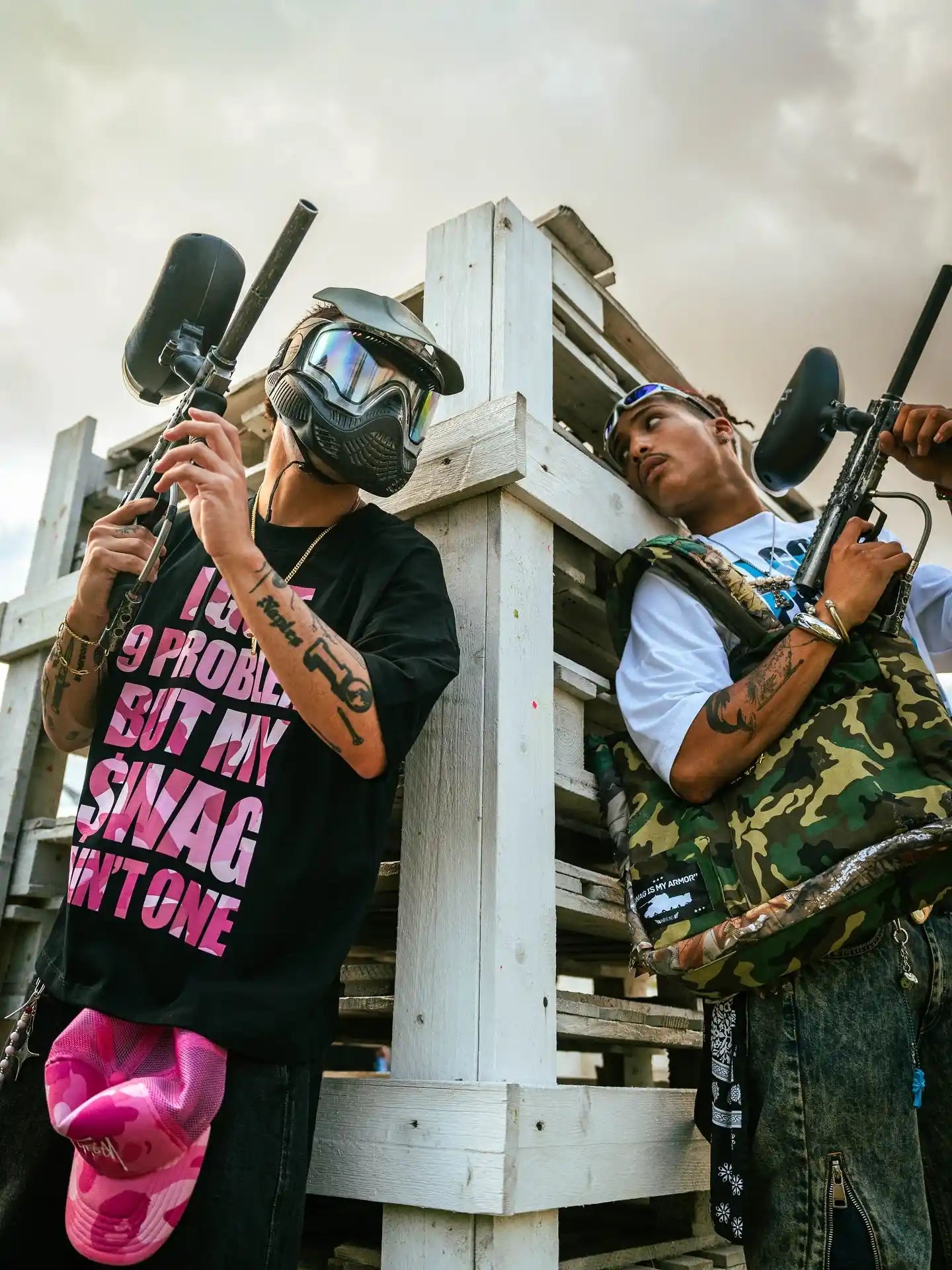 Swag Tee Pinkcamo man (Nero)