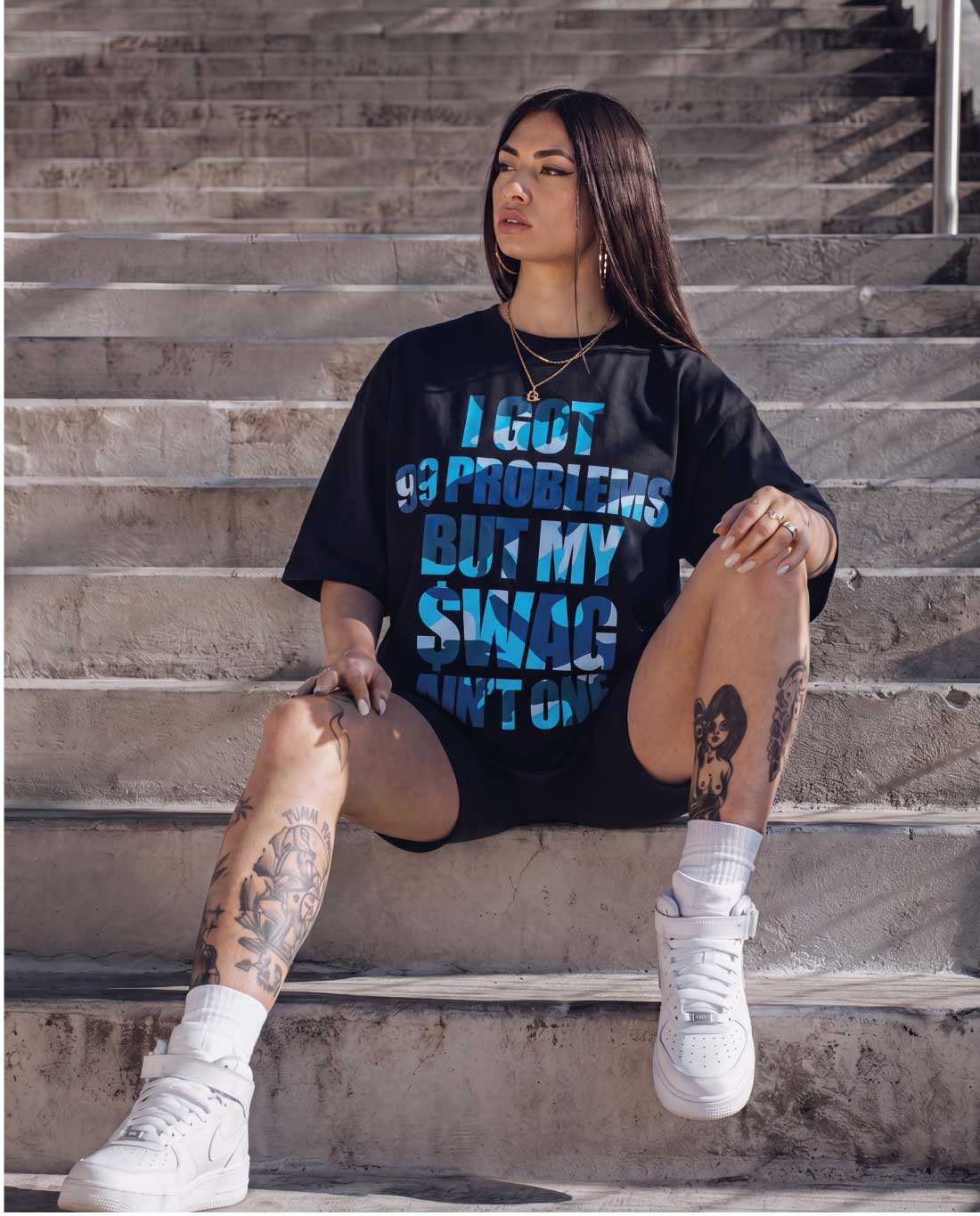 Swag Tee Blues donna (Nero)
