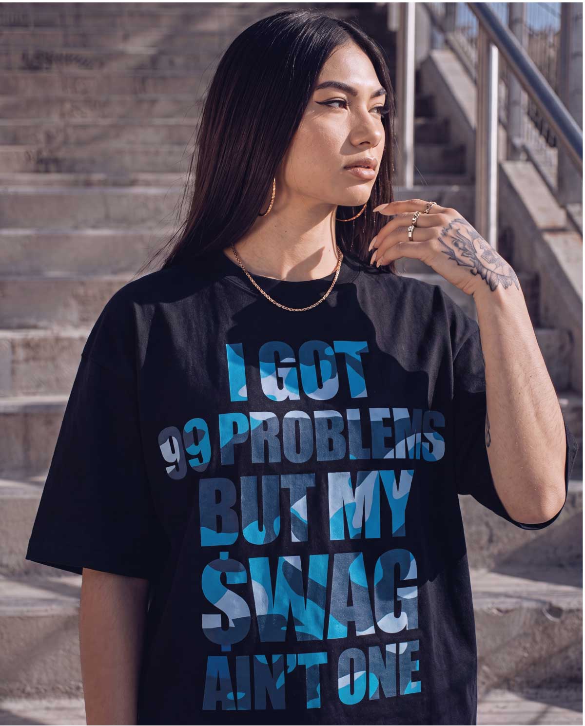 Swag Tee Blues donna (Nero)